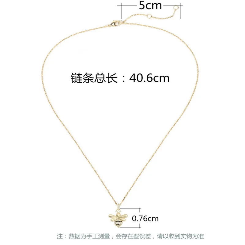 

Maple2000 Bee Crystal Set Rhinestone Pendant Necklace Zircon Necklace Anniversary Gift Set Fashion Women's Accessories