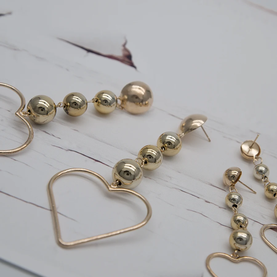 Уникальный Новый Дизайн Моды Длинный отрезок Темперамент Золотой в форме Сердца