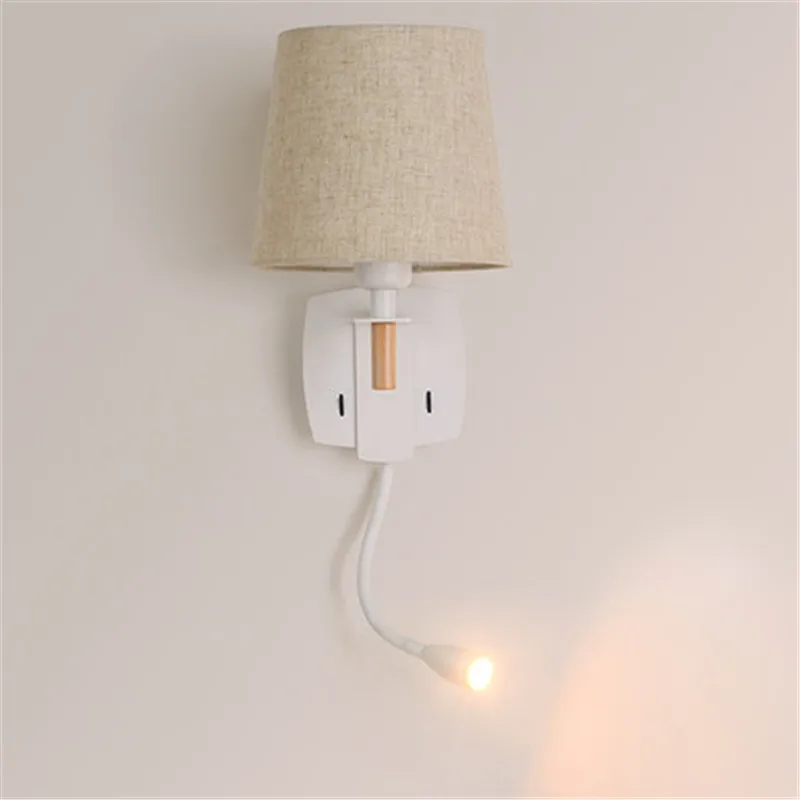 Настенный светильник простой современный регулируемый из ткани|led wall light fixture|wall