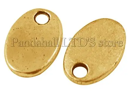

Golden Tibetan Style Blank Stamping Tag Pendants Oval Lead Free and Cadmium Free 10x8x1.5mm Hole: 1mm
