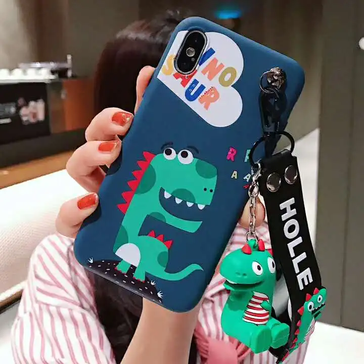 Милые матовые мягкие чехлы из ТПУ с динозавром для iPhone X Xs Max XR 6 6s 7 8 Plus кукольный