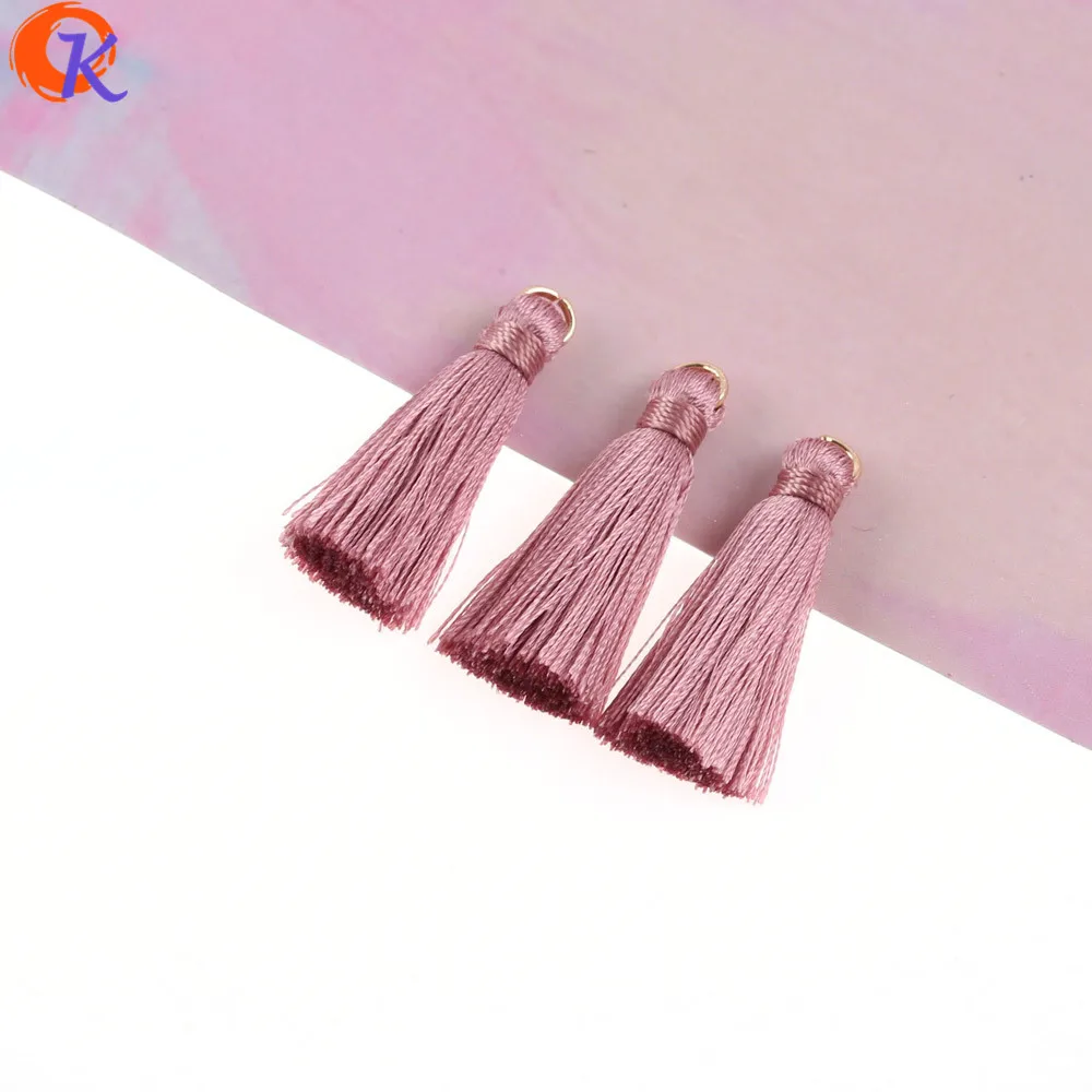 Сердечный Дизайн 3,5 см 10 шт кисточка/аксессуары части/diy аксессуары/Ювелирные изделия/шелковая кисточка с золотым кольцом/Изготовление ювелирных изделий
