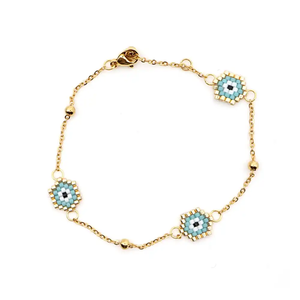 Go2boho MIYUKI браслеты сглаза браслет для женщин Pulseras Mujer ювелирные изделия Insta Мода Bijoux нержавеющая сталь Золотая цепочка