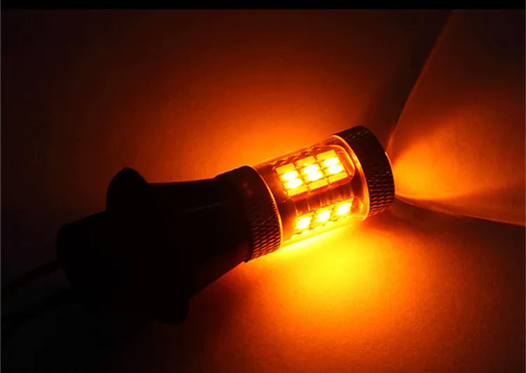 2 шт. 1156 p21w py21w 54smd светодиодный T20 W21W 7440 светильник 4014 светодиодный чип дневные ходовые огни светильник+ поворотник двойной режим DRL CANBUS светодиодный