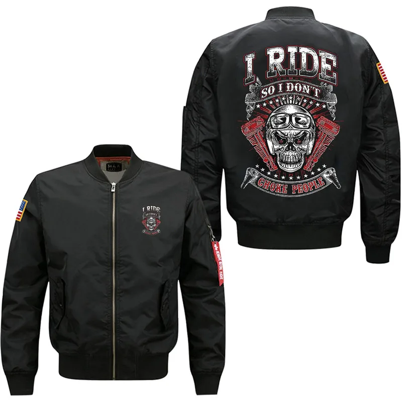 

09 Duong I Ride So I Am Not A Choke Person Men's Bomber Flight Jacket