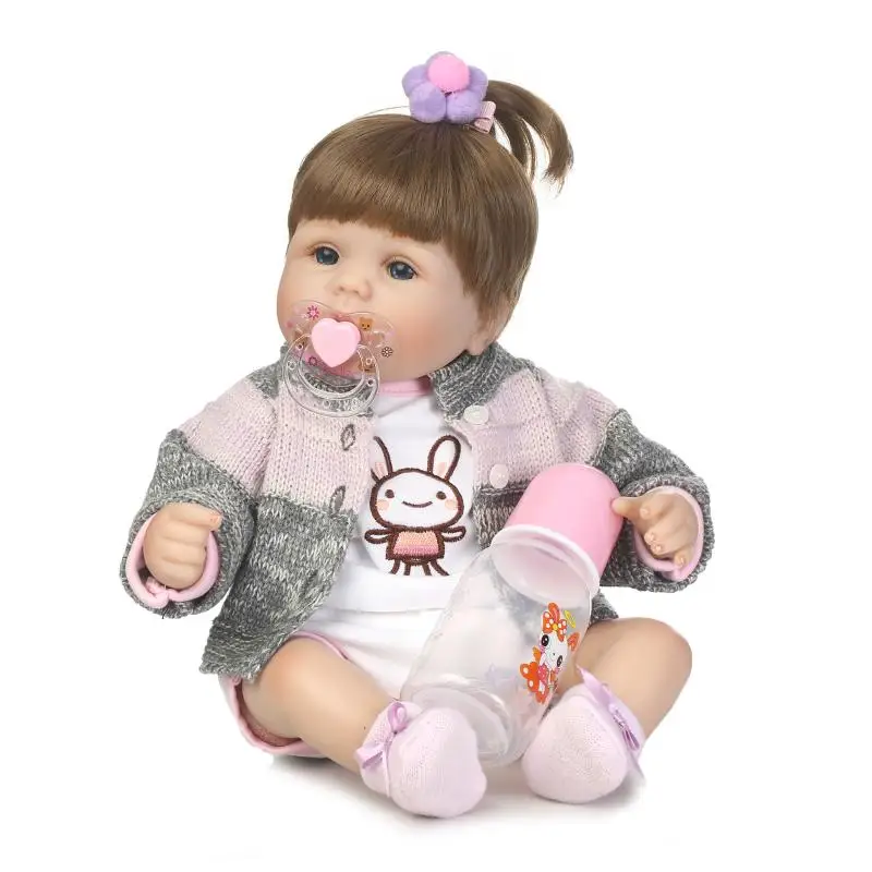 NPK 40 см Bebe Кукла Новорожденный ткань тела силиконовые Rebron Младенцы девочка