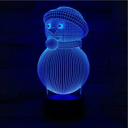Рождественский 3d Снеговик светодиодный ночник настольная лампа креативное
