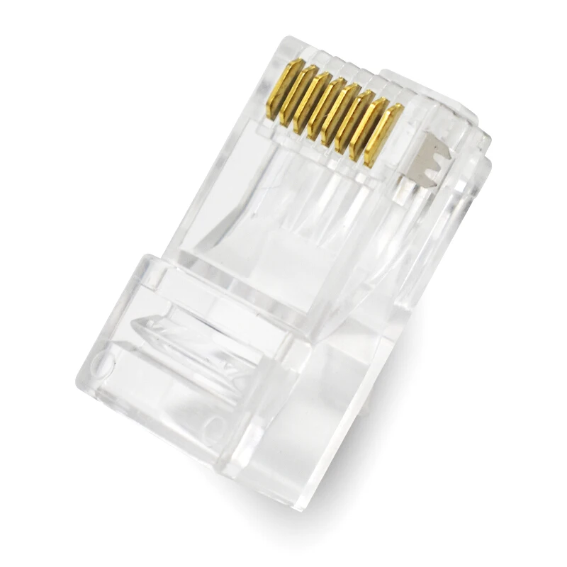 Разъем RJ45 Cat6 100 шт. 8P8C модульный разъем для кабеля Ethernet позолоченный Cat 6 Обжимной