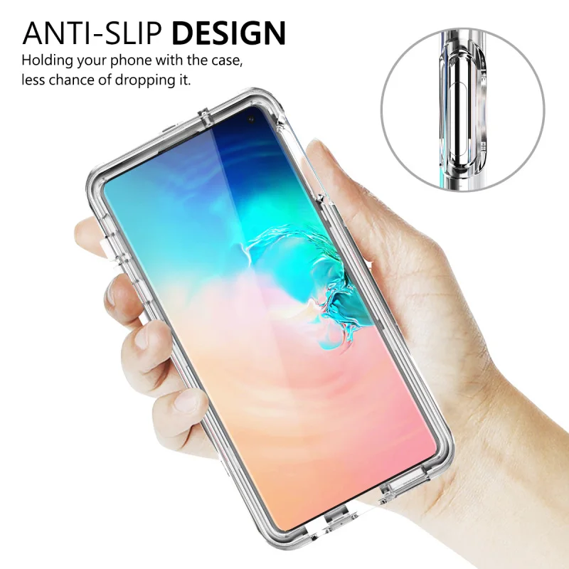 Hot Clear 3 in 1 Case for Samsung Galaxy S10 Lite Transparent Hard Cover PC Silicone Bumper Shockproof S10e 360 | Мобильные телефоны