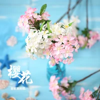 simulation cherry blossom white pink fake flower for photo ins photography background props