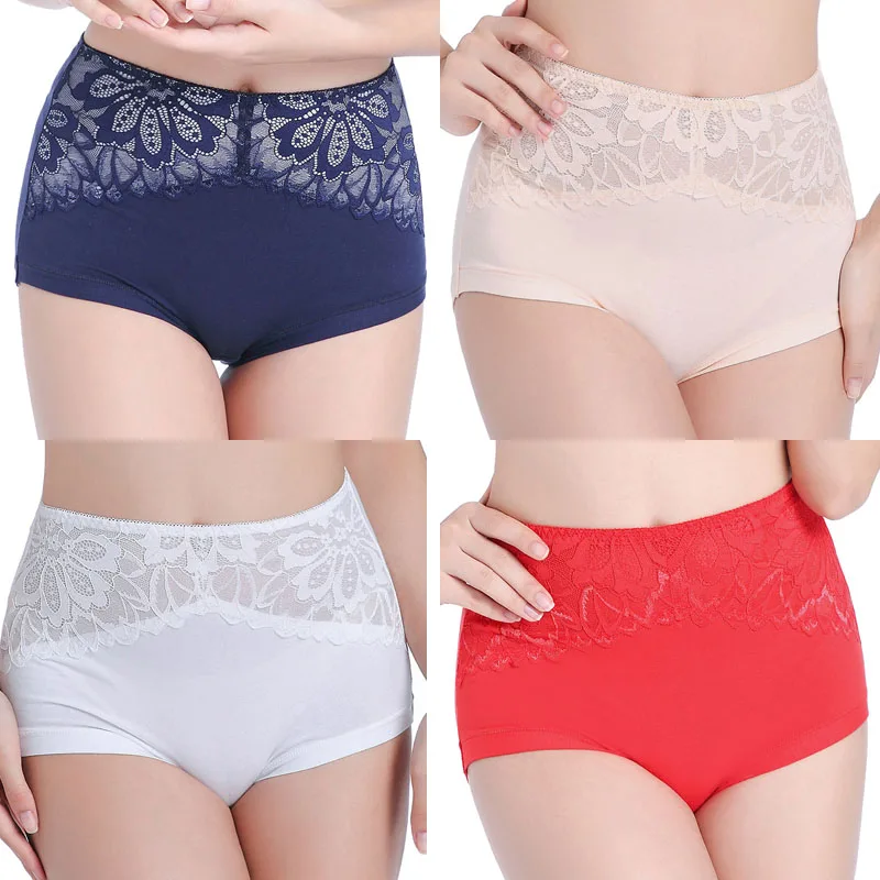 Jerrinut хлопок Breif для женщин нижнее белье размера плюс L XL XXL XXXL с высокой талией женские брюки нижнее белье