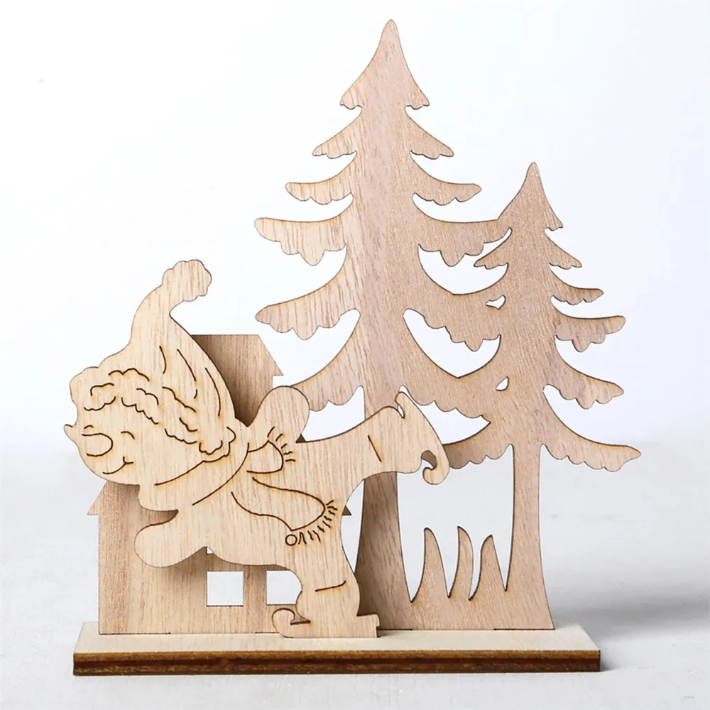 Рождественская деревянная Статуэтка Рождественский обеденный стол Веселый