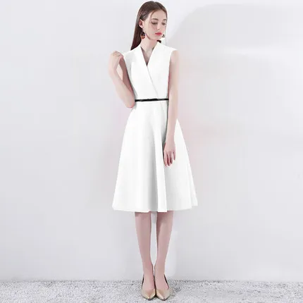 

Wedding New Red Long Knee-length A-line Sleeveless Engagement Dress