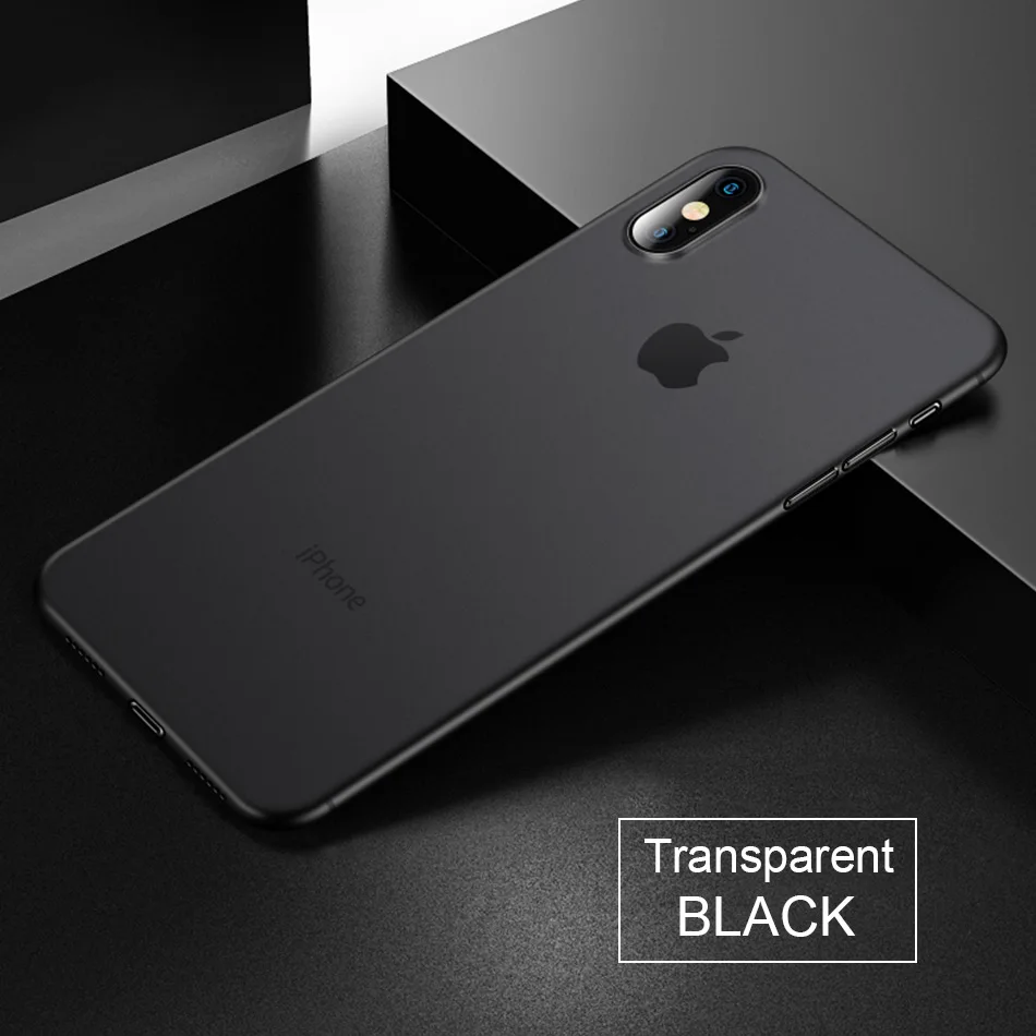 Black Роскошный ударопрочный Ультратонкий чехол 0,22 мм для IPhone 7 6 6s 8 Plus, мягкий чехол для IPhone X XS Max XR, силиконовый чехол для телефона - Цвет: Black