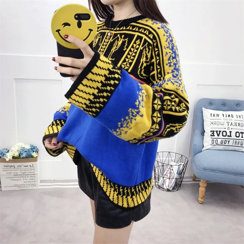 New Style Big Size Korean Sweater O Neck Bottom Knitted Pullover Office Lady Winter Tops for Women | Женская одежда