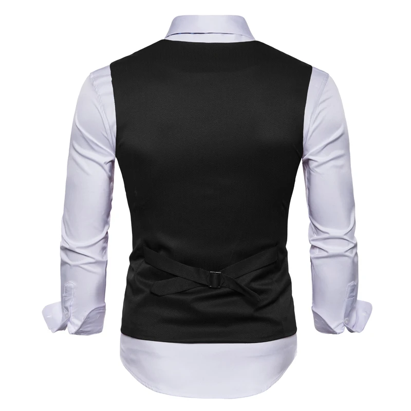 Однотонная одежда Для мужчин костюм жилет цвета: черный фиолетовый