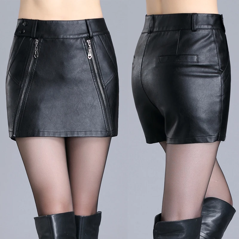 Женские весенние Размеры из искусственной кожи Обтягивающая юбка осень размера
