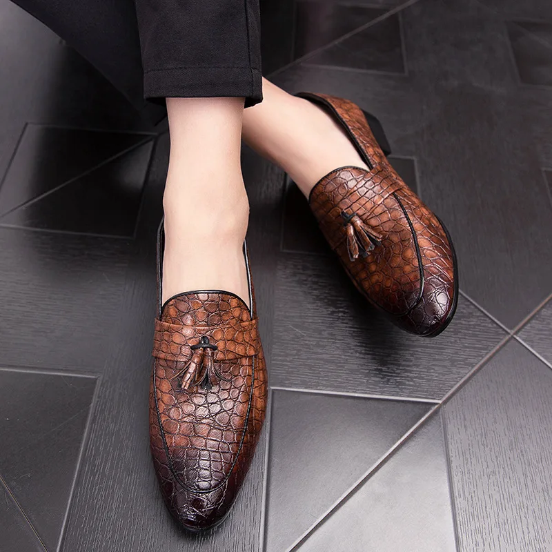 

2019 Men's Loafers Brand PU Leather Fashion Business Dress Pointy Black Oxford Shoes Breathable Formal Wedding Shoes G8-93