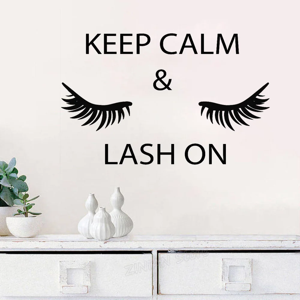 Настенные наклейки Keep Calm и Lash On Quote накладные ресницы брови декор для салона