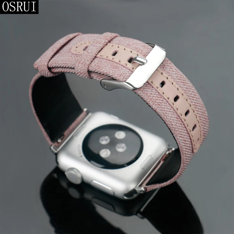 Кожаный ремешок для Apple watch band 44 мм 42 мм 40 мм 38 мм correa aplle Iwatch band 3 2 холст браслет на запястье ремень аксессуары для часов