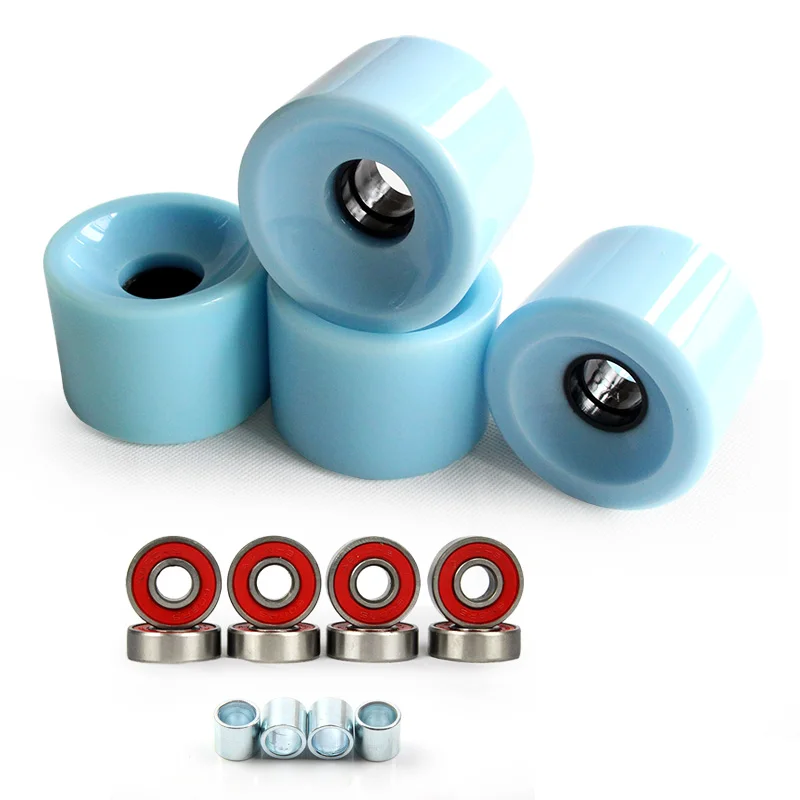 Candy Blue Мягкие большие колеса скейтборд лонгборд колеса PU 70 мм прочные супер колеса для круизера дорожный Лонгборд ABEC-9 подшипники - Цвет: Candy Blue