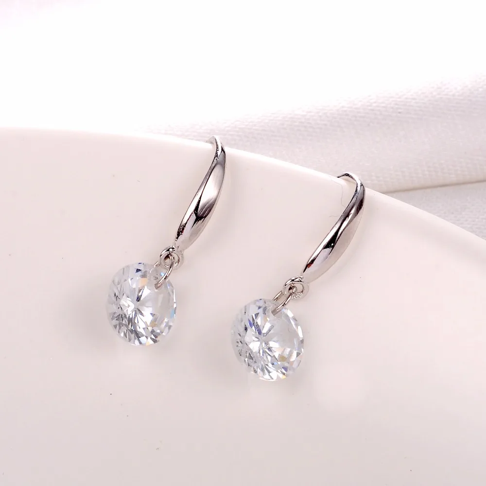 Лучшие продажи 3A свободные dia mond zircon si/lver Серьги Корейская версия простые