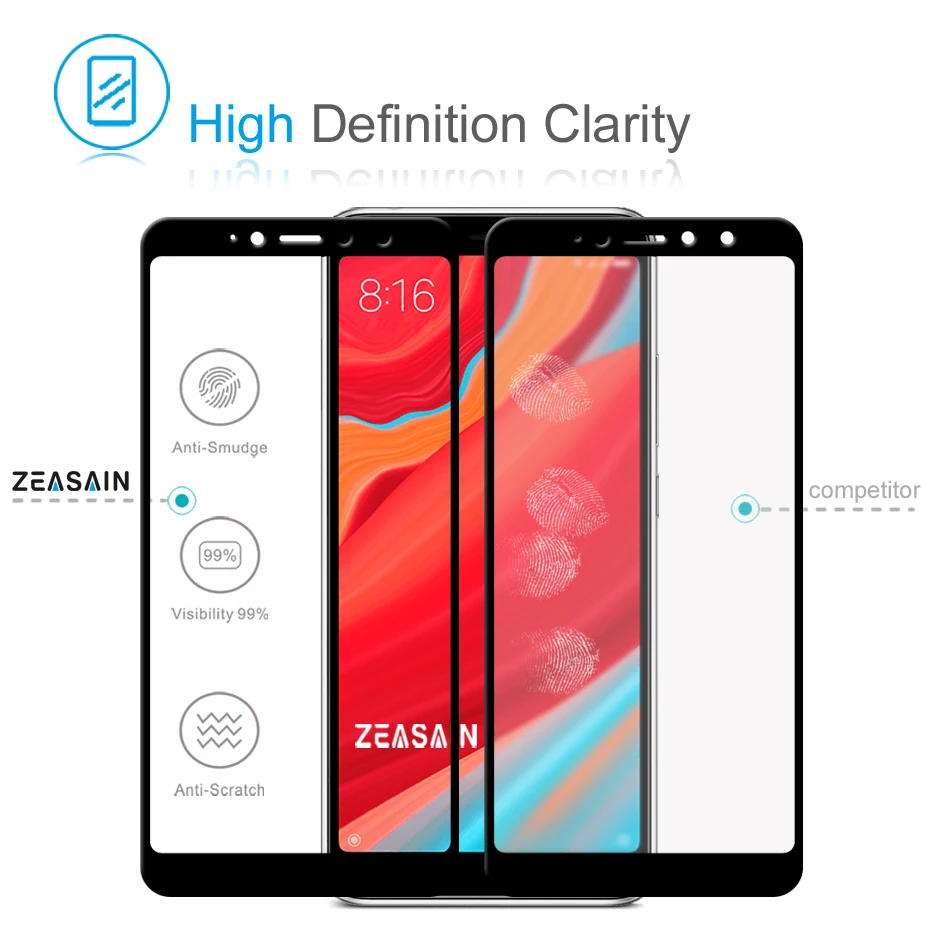 Оригинальное закаленное стекло ZEASAIN 9H для Xiaomi Redmi S2 Xiomi S 2 защита экрана 0 3 мм