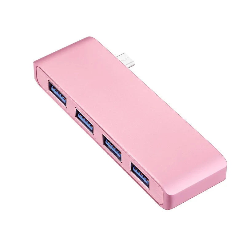 rose gold Usb-хаб Basix type c с 4 портами, Высокоскоростной USB 3,0, 5 Гбит/с, Разветвитель USB 3,1 Для MacBook Pro huawei P30/P20, usb-хаб type c - Цвет: rose gold