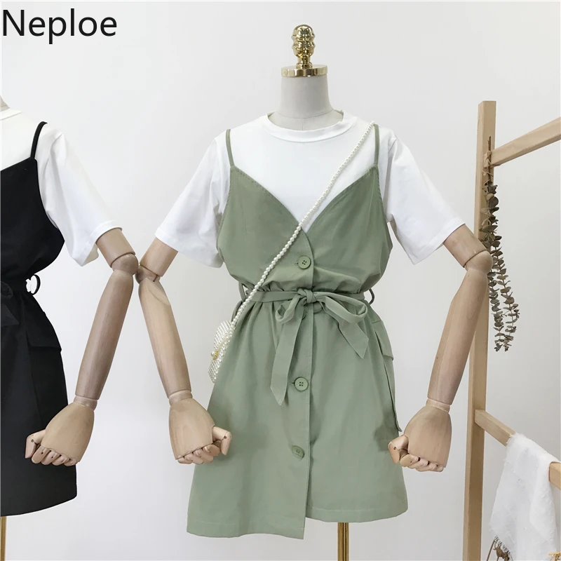 Neploe женский костюм из двух предметов однотонные футболки с коротким рукавом и