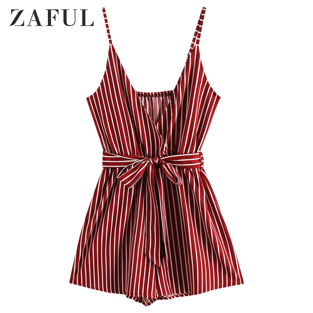 ZAFUL полосатый комбинезон на бретелях | Женская одежда