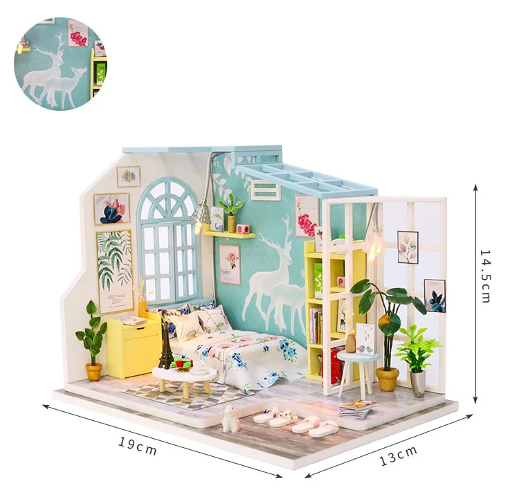 Детские игрушки Diy кукольный домик собирать деревянные Miniaturas кукольный дом мебель миниатюрный кукольный домик Головоломка Развивающие игрушки для детей