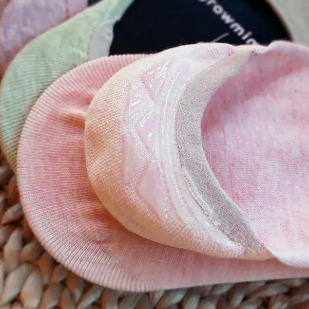 5 пар/лот женские невидимые носки карамельных цветов противоскользящие сетчатые