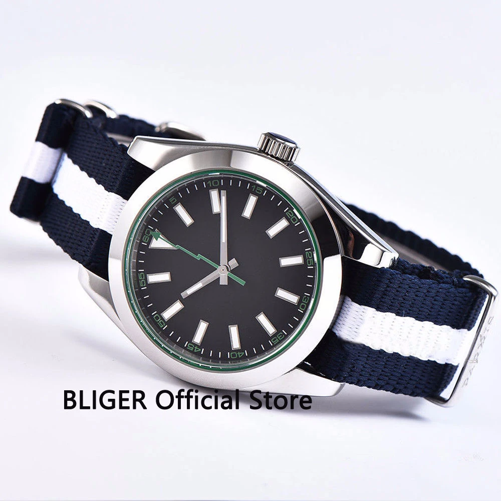 Сапфировое стекло 40 мм черный стерильный циферблат полированная рамка