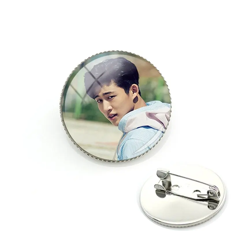 IK22 JWEIJIAO Kpop IKON значки стеклянный кабошон Фотокарта фото купольные Броши металлические булавки для поклонников Коллекция подарков IK12 - Окраска металла: IK22