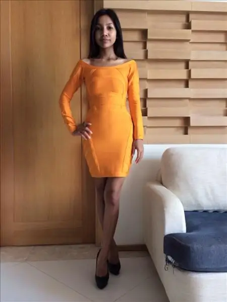 top quality orange long sleeve off shoulder hl bodycon 2018 new arrivals rayon bandage dress | Женская одежда