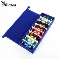 2017 new protable 8 slot rectangle glasses eyeglass sunglasses storage case display grid stand eyewear protector box pouch bag