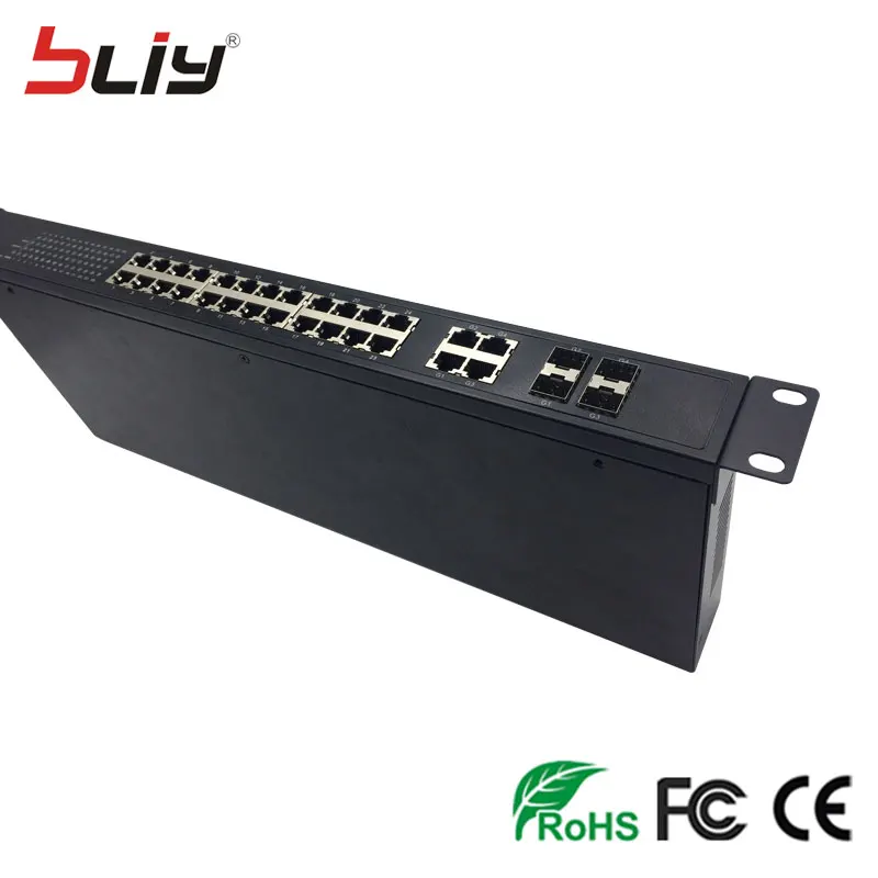 L3 SFP SNMP сети оптические коммутаторы 24 rj45 4 комбинированный переключатель уровня 3