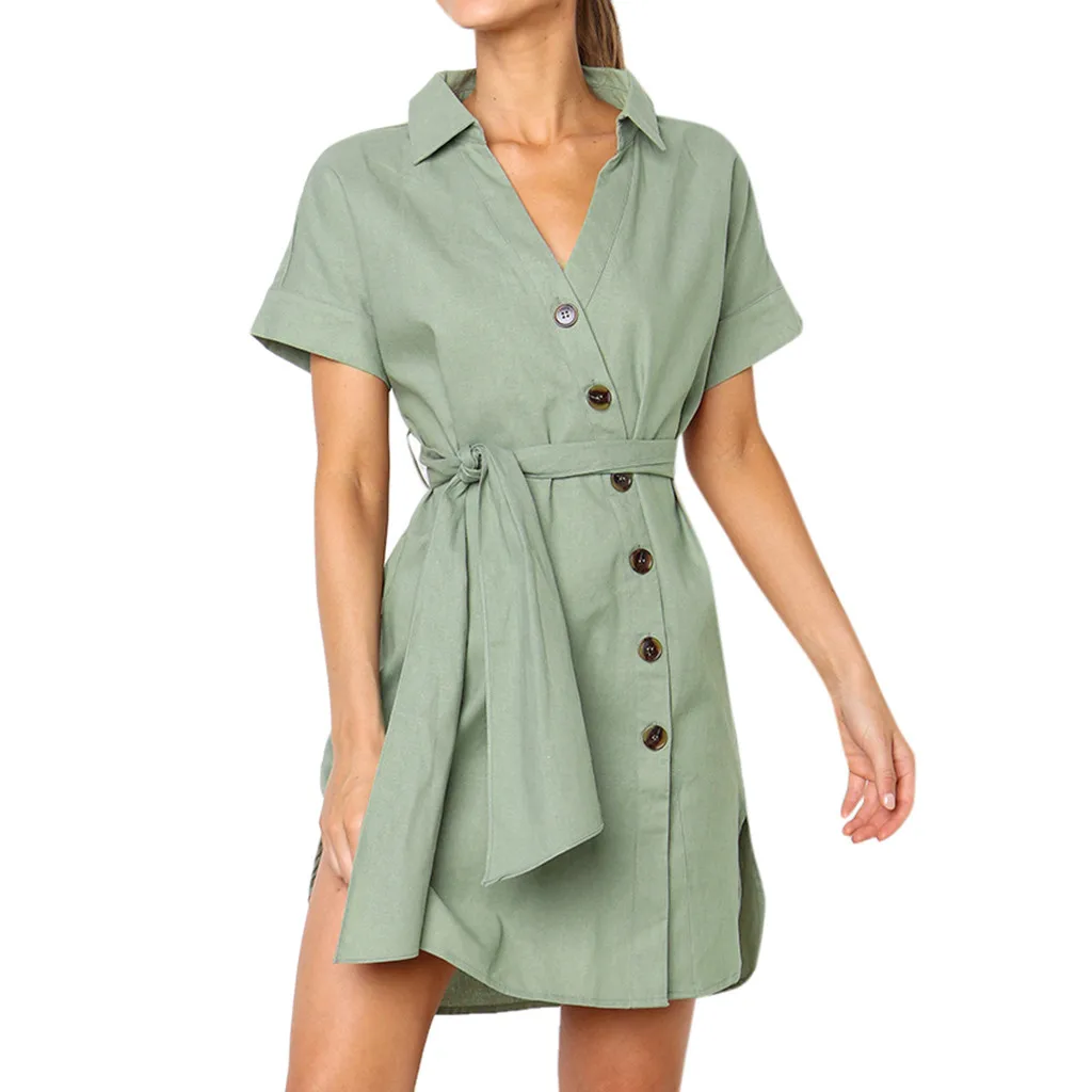 SAGACE модное женское платье 2019 сексуальное короткое без рукавов с пуговицами