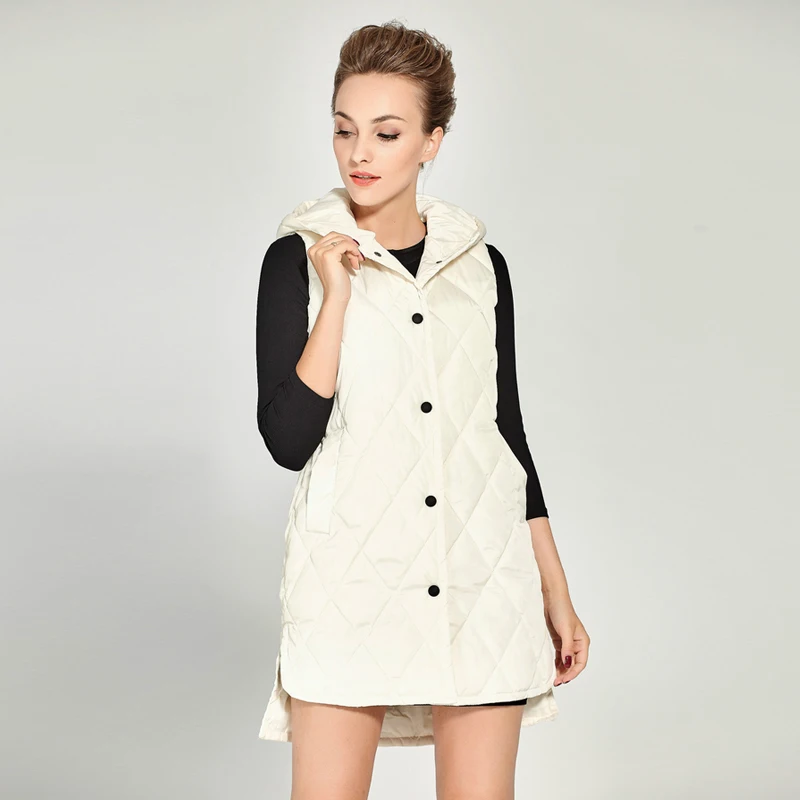 Зимний жилет женские Куртки рукавов однобортный куртка с капюшоном хлопковой