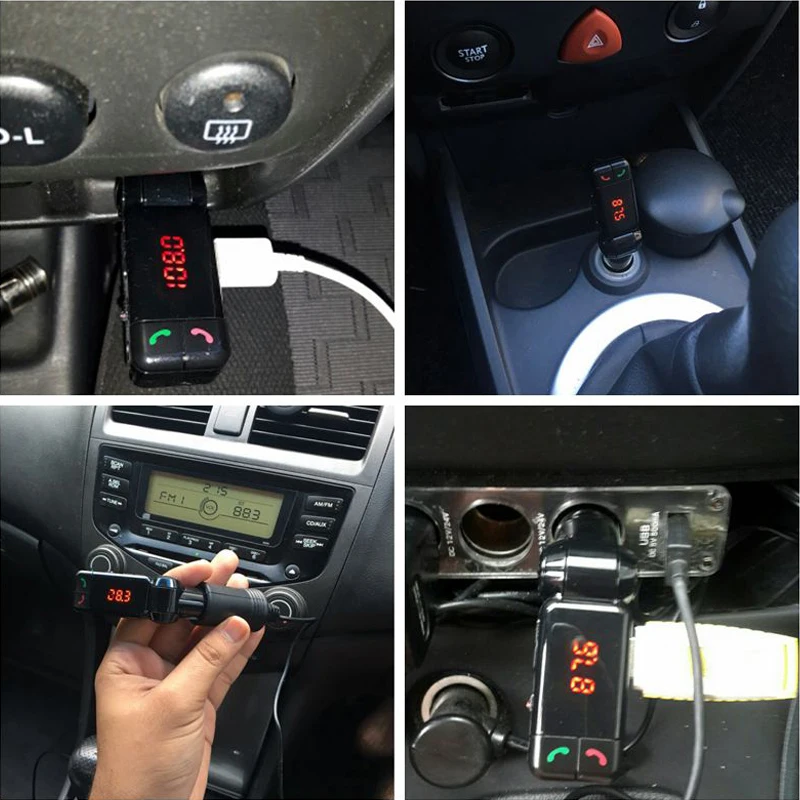 Автомобильный Bluetooth FM передатчик комплект Складывающийся mp3 плеер модулятор