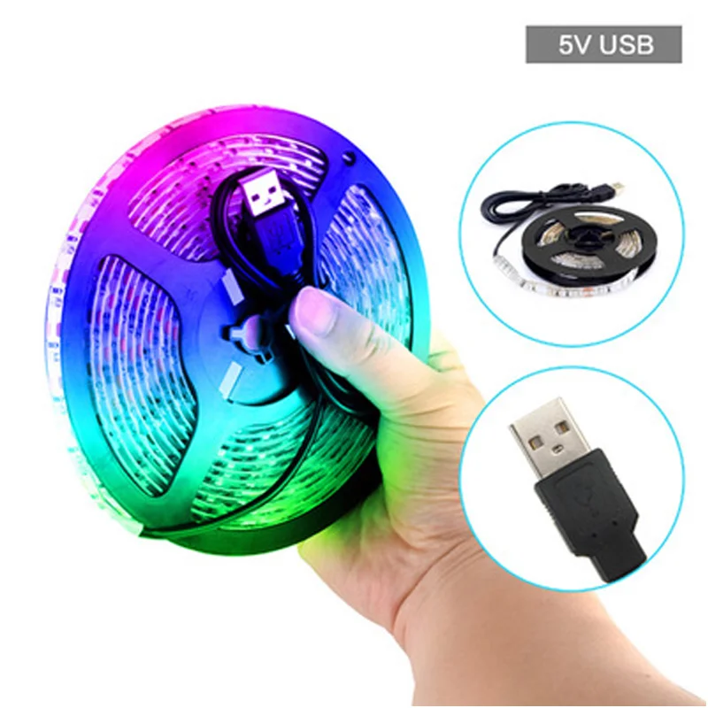 5 в RGB эпоксидная Водонепроницаемая 5050 USB-лампа 1 метр с инфракрасным пультом