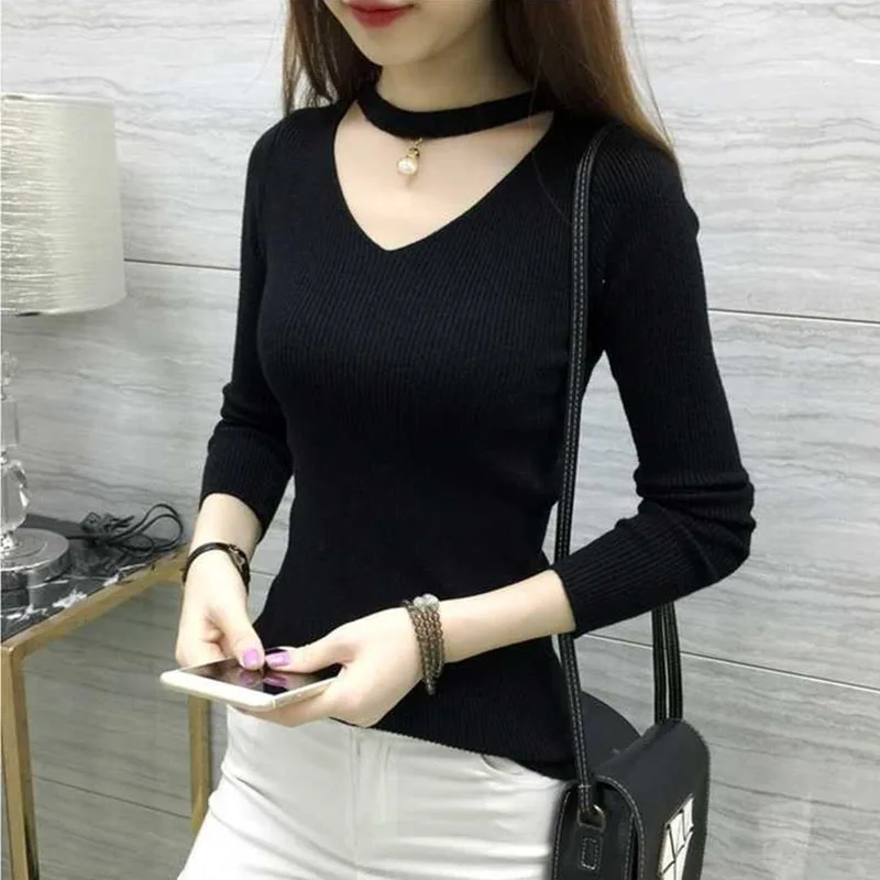 Женское трикотажное пальто с V-образным вырезом тонкое свободное длинными