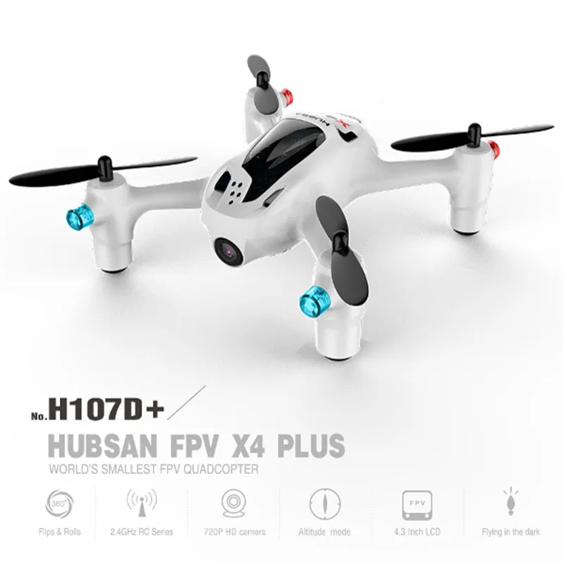 Квадрокоптер Hubsan FPV X4 Plus H107D + с широкоугольной HD камерой 2 МП и режимом удержания