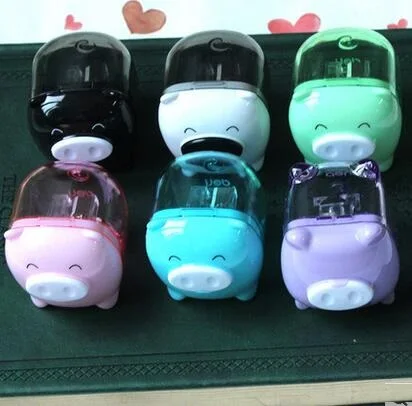 Cute Kawaii Cartoon pig Plastic Pencil Sharpener Machine For Kids Gift School Supplies Korean Stationery Free Shipping | Канцтовары для