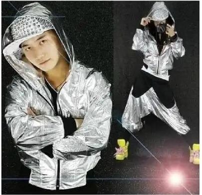 cheer boys costumes ballroom jackets hip hop jazz shiny lyrical modern dance wear clothes mens womens outfit kit:hoodie+pants |
