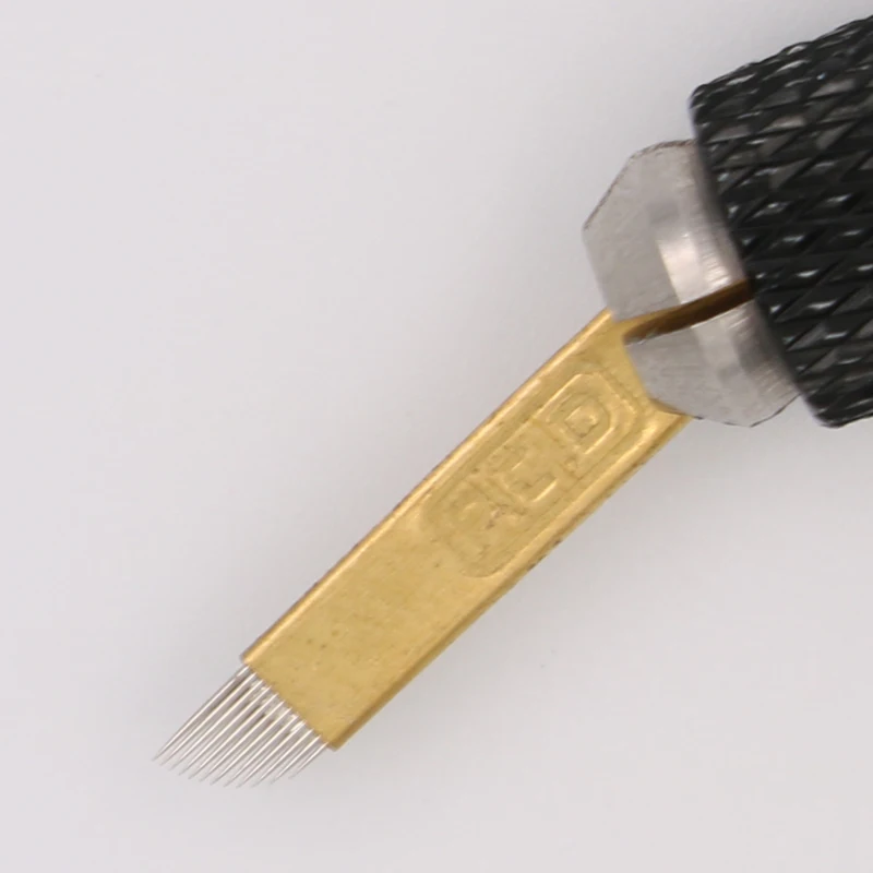 100 шт. Lamina Agulhas микроблейдинг tebori 12 pin твердая PCD игла лезвий Перманентный макияж