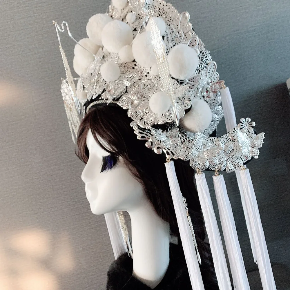 7 видов конструкций Bobbles queen тиара с кистями преувеличивать Личности шоу на сцене модель Тиара для волос тематическая фотография Пекинская оперная шляпа