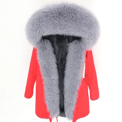 OFTBUY, зимняя женская куртка, пальто из натурального меха, парка из монгольского овечьего меха, воротник из лисьего меха, подкладка из армейского зеленого меха, модное длинное пальто с кисточками - Цвет: 4
