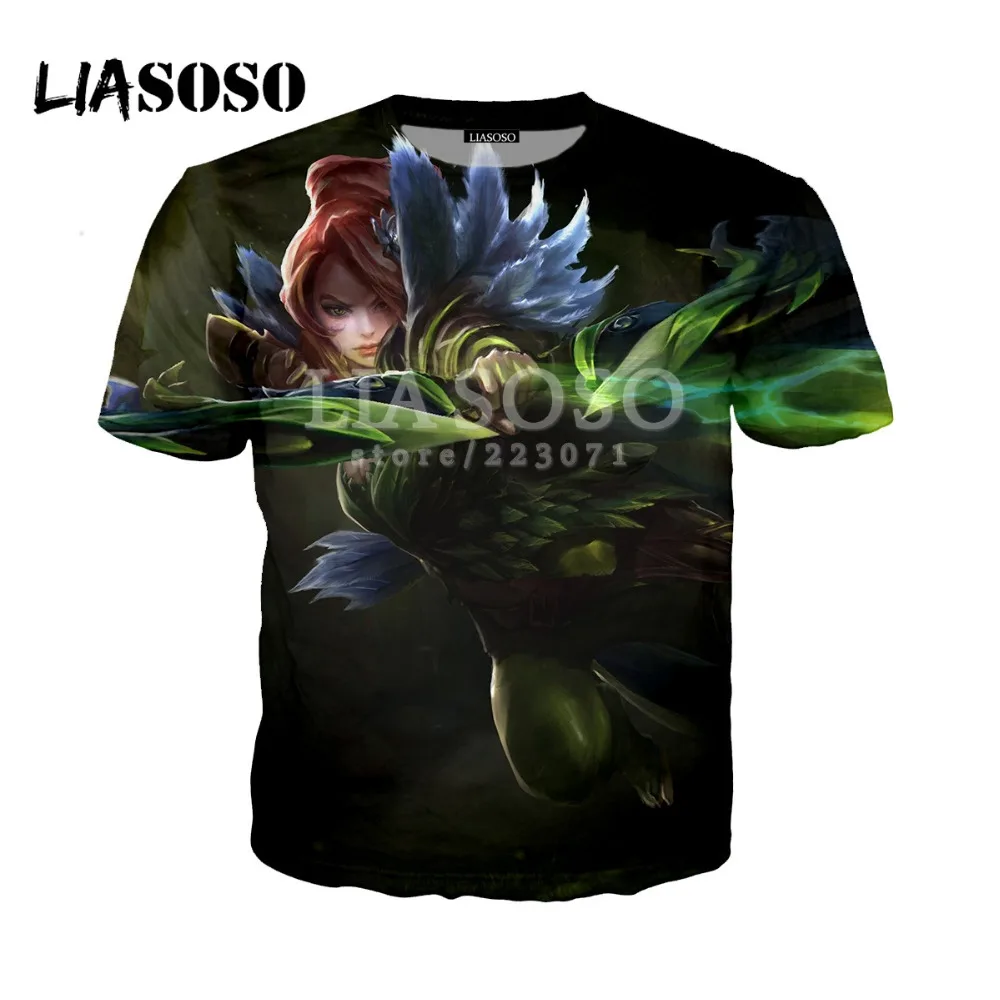 LIASOSO летняя Новинка для мужчин и женщин 3D принт видеоигра Dota 2 футболка модная