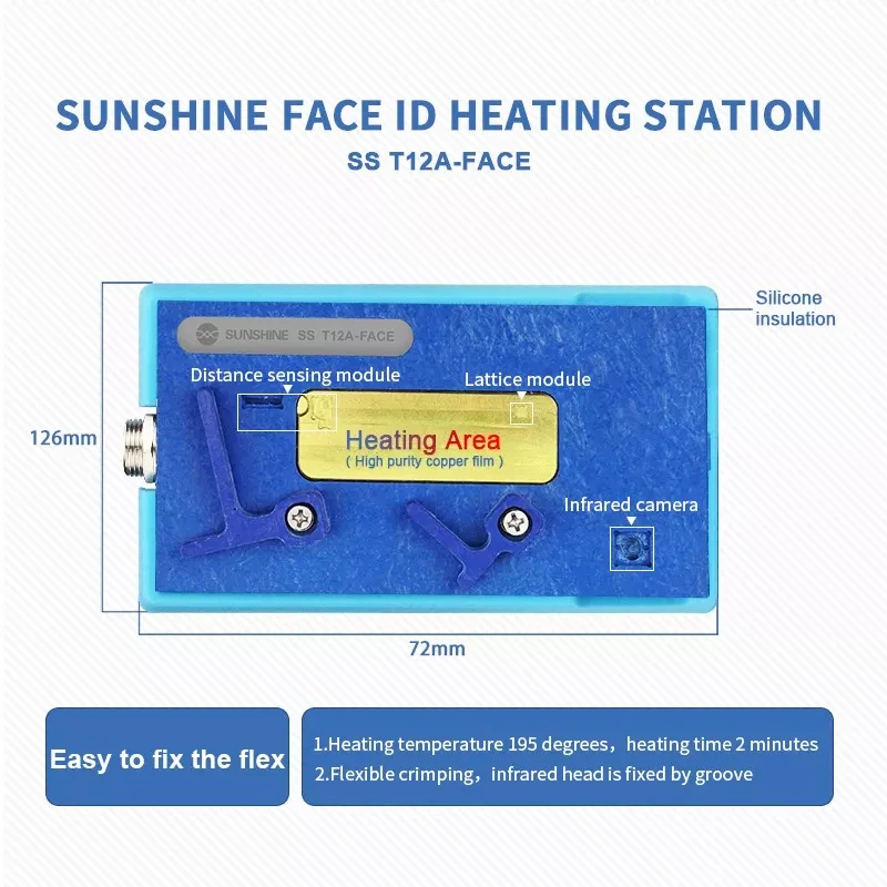 SS-T12A Heating Station With T12A-FACE ID Groove For iPhone X XS MAX Face cable distance sensor Desoldering Repair | Инструменты